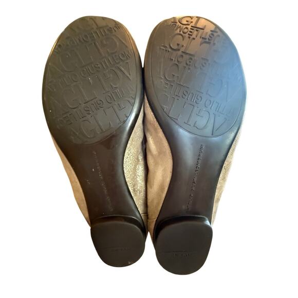 AGL Attilio Giusti Leombruni Ballet Flats Suede Python Chain Brown 39 8.5-9 EUC - Picture 7 of 7